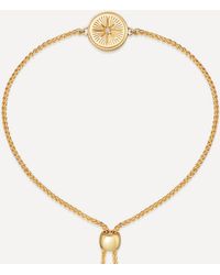 Astley Clarke Gold Plated Vermeil Silver Celestial Compass White Sapphire Kula Bracelet - Metallic