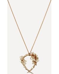Shaun Leane - Cherry Blossom Pearl And Diamond Flower Hoop Pendant Necklace - Lyst