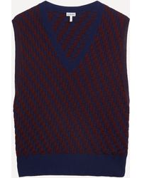 Loewe - Women's Two-tone Jacquard Cotton Knit Vest - Lyst