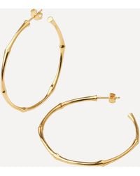 Dinny Hall - Gold Plated Vermeil Silver Large Bamboo Hoop Earrings One Size - Lyst