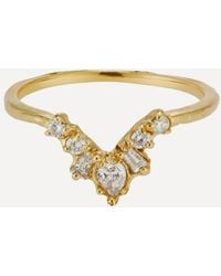 Ellis Mhairi Cameron - 14Ct Armach Mixed Diamond V Shape Scatter Ring - Lyst