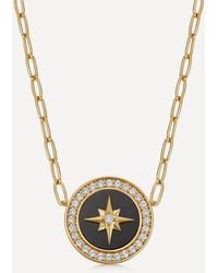 Astley Clarke - 18ct Gold Plated Vermeil Silver Large Polaris Black Onyx Pendant Necklace - Lyst