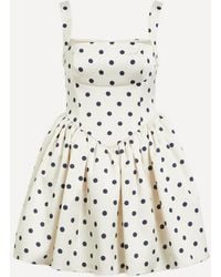 Self-Portrait - Polka Dot Satin Mini Dress - Lyst