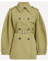 Ganni - Heavy Twill Midi Trench Coat - Lyst