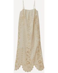 FARM Rio - Off- Flowers Richelieu Linen Sleeveless Maxi Dress - Lyst