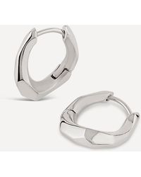 Dinny Hall - Sterling Silver Thalassa Small And Chunky Faceted Huggie Hoop Earrings - Lyst