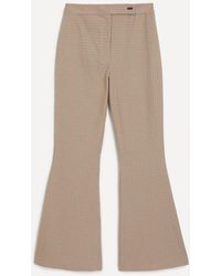 Clea - Alessandra Flared Check Trousers - Lyst