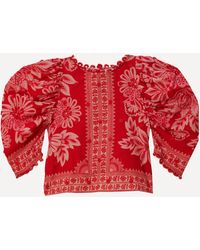 FARM Rio - Women's Flora Tapestry Red Blouse Xl - Lyst