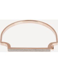 Monica Vinader - Rose Gold Plated Vermeil Silver Signature Thin Diamond Bangle - Lyst