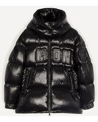 Moncler Guernic Laquer Hooded Down Coat - Black