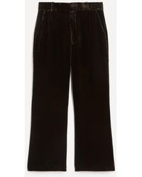 FRAME - Cropped Flare Velvet Trousers - Lyst