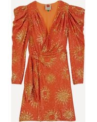 FARM Rio - Women's Orange Sunny Mood Sequin Mini-dress - Lyst