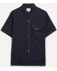 PS by Paul Smith - Mens Short-sleeve Navy Linen Shirt - Lyst