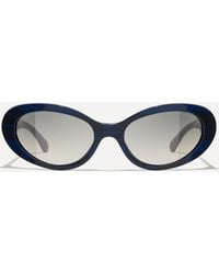 Chanel - Women's Oval Sunglasses One Size - Lyst