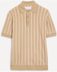 King & Tuckfield - Mens Textured-stripe Camp Collar Shirt - Lyst
