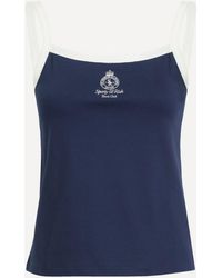 Sporty & Rich - Eden Crest Embroidered Pique Tank Top - Lyst