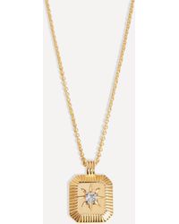 Missoma - 18ct Gold-plated Vermeil Silver Engravable April Birthstone Star Ridge Pendant Necklace - Lyst