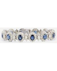 Kojis 14ct White Gold Sapphire And Diamond Cluster Bracelet - Metallic