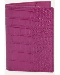 Smythson - Mara Croc-Embossed Leather Passport Cover - Lyst