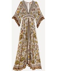 FARM Rio - Women's Silver Floral Tapestry Maxi-dress - Lyst