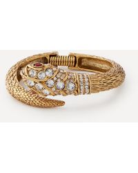 Kenneth Jay Lane - Plated Crystal Snake Hinged Bracelet - Lyst