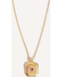 Missoma - 18ct Gold-plated Vermeil Silver Engravable February Birthstone Star Ridge Pendant Necklace - Lyst
