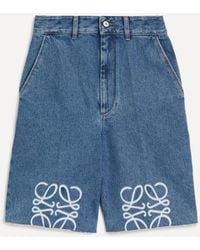 Loewe - Women's Anagram Denim Shorts - Lyst