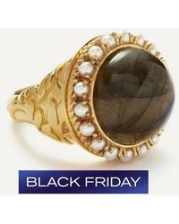 Missoma - X Harris Reed 18Ct-Plated Labradorite Cocktail Ring - Lyst