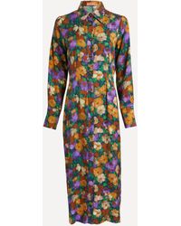 Kitri - Women's Wanda Iris Impressionist Floral Shirtdress 10 - Lyst