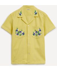 Bode - Mens Beaded Chicory Short-sleeve Shirt - Lyst