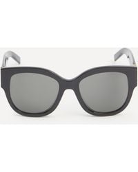 Saint Laurent - Women's Square Logo Acetate Sunglasses One Size - Lyst
