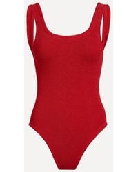 Hunza G - Square Neck Crinkle Swimsuit - Lyst