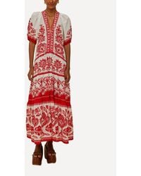 FARM Rio - Off- Boho Garden Short Sleeve Midi Dress - Lyst
