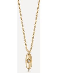 Astley Clarke - 18ct Gold Plated Vermeil Silver Polaris Star Set Oval Pendant Necklace - Lyst