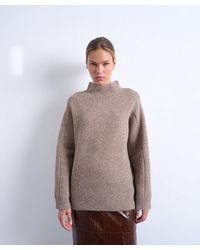 TOPSHOP - Knitted Oversized High Neck Jumper - Lyst