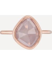 Monica Vinader - Rose Gold Plated Vermeil Silver Siren Nugget Rose Quartz Small Stacking Ring - Lyst