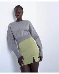 TOPSHOP - Faux Leather Textured Mini Pelmet Skirt - Lyst