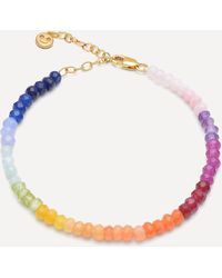 Rachel Jackson - 22ct Gold-plated Rainbow Sunset Gemstone Bead Bracelet One Size - Lyst