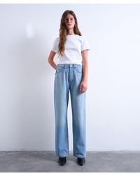 TOPSHOP - Column Mid-Rise Jeans - Lyst