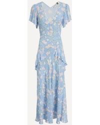 RIXO London - Evie Silk Midi Dress - Lyst