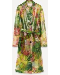 Dries Van Noten Floral Printed Raincoat - Green