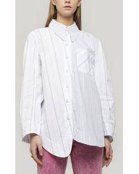 Ganni Mixed Cotton Shirt - White