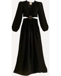 FARM Rio - Women's Black Cut-out Long-sleeve Maxi-dress - Lyst