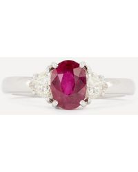 Kojis - 18Ct Ruby And Diamond Trilogy Ring - Lyst