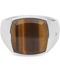 Tom Wood Cushion Tiger Eye Ring - Metallic