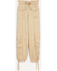 Ganni - Women's Washed Satin Pocket Trousers 6 - Lyst
