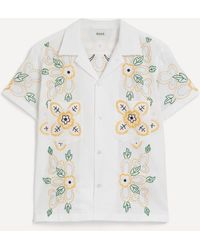 Bode - Mens Embroidered Buttercup Short Sleeve Shirt Xl - Lyst