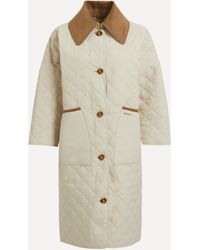 Barbour - Women's Lockton Longline Quilted Jacket 8 - Lyst