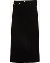 Ganni - Women's Long Washed Corduroy Skirt 10 - Lyst