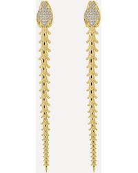 Shaun Leane - Gold Plated Vermeil Silver Serpent's Trace Large Diamond Drop Earrings - Lyst
